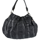 Prada Black Tessuto Nylon/Leather Waves Shoulder Bag