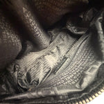 Chanel Black CC Jacquard Chain Silver Metallic Bowler Handbag 2005