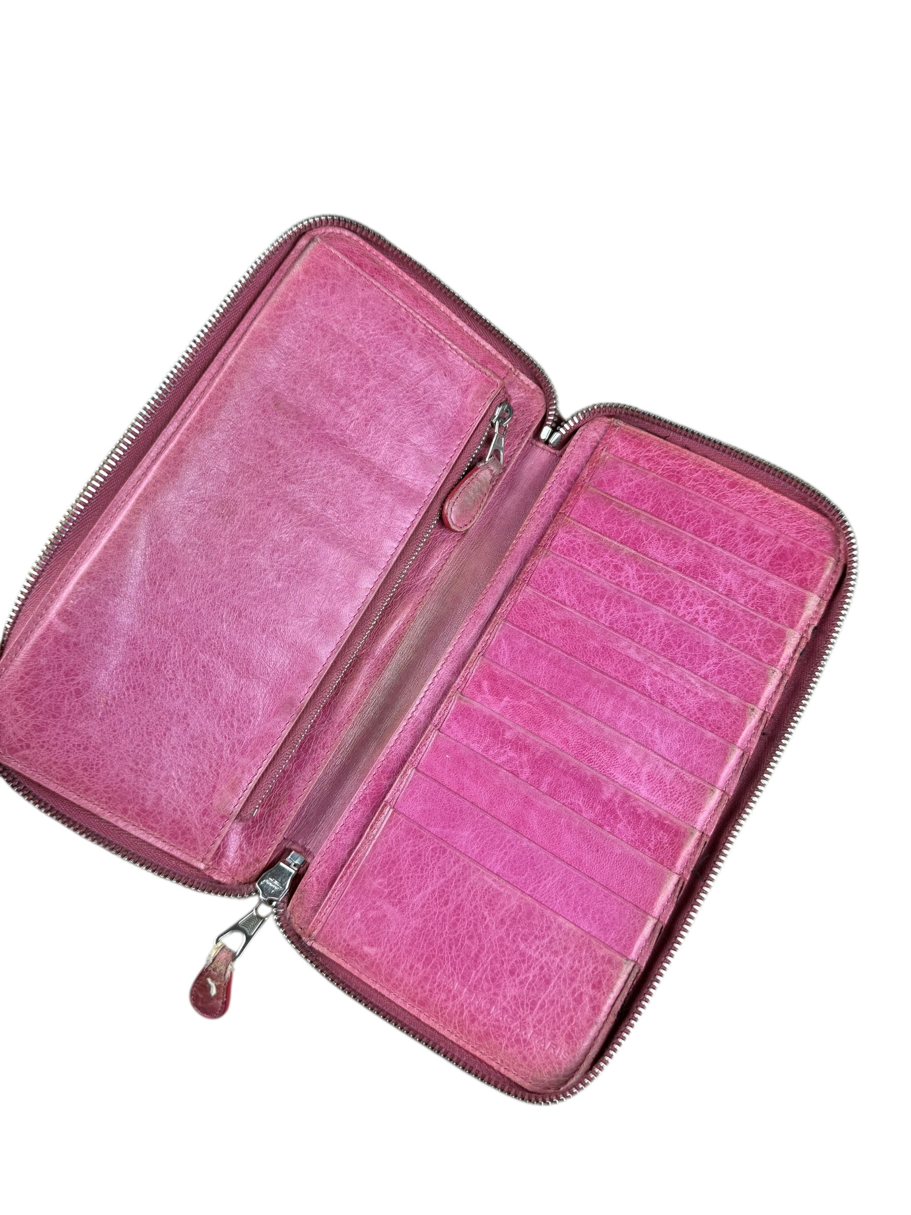 Balenciaga Vintage Pink Le Agneau Long Wallet