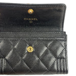 Chanel Black Calfskin Quilted Flap Coin/Card Holder