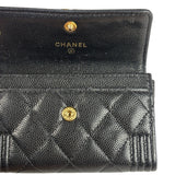 Chanel Black Calfskin Quilted Flap Coin/Card Holder