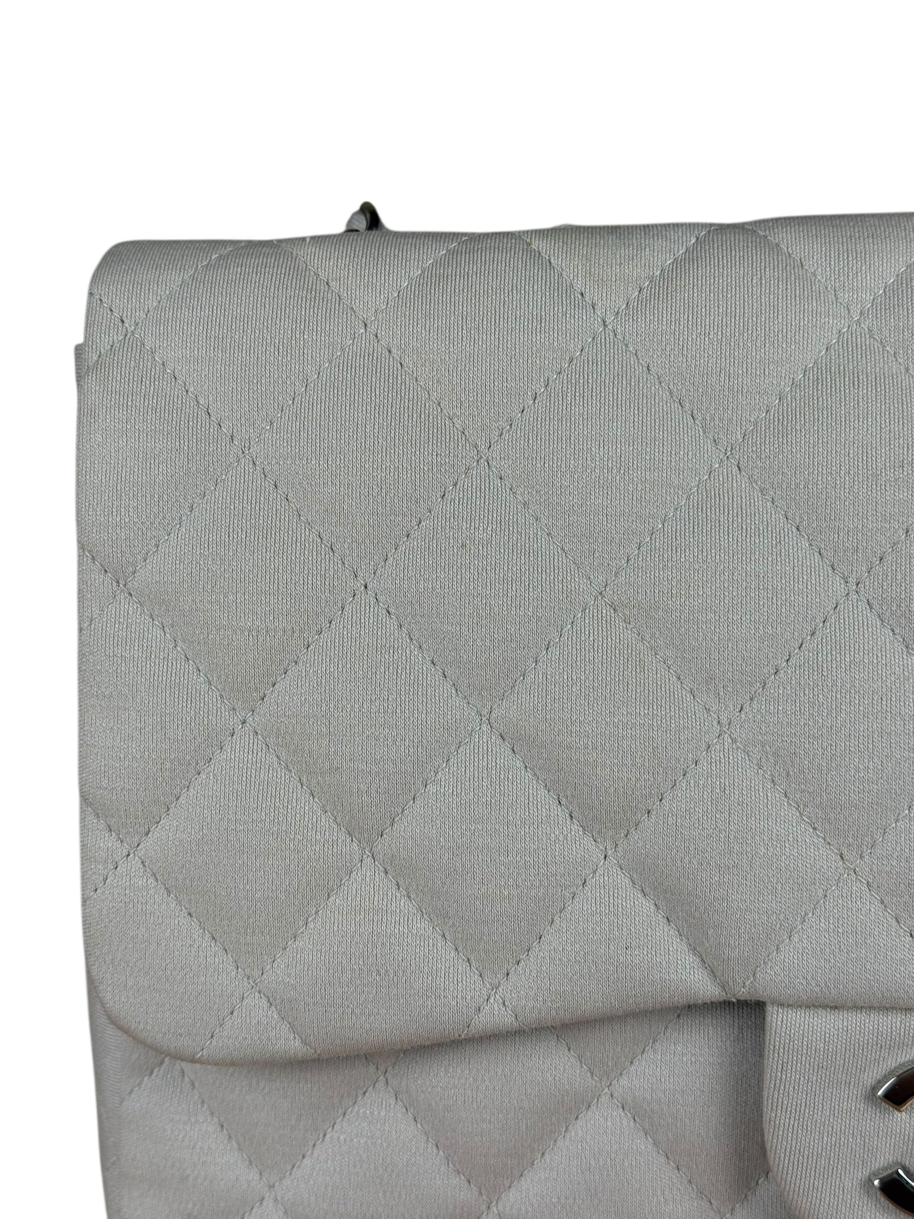 Chanel Grey Cotton M Classic Flap