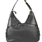 Gucci Black Leather Heritage Horsebit Hobo Bag