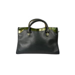 Balenciaga Green Calfskin Metallic Trim Giant 12 City Bag