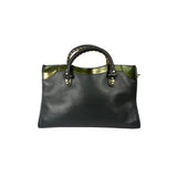 Balenciaga Green Calfskin Metallic Trim Giant 12 City Bag