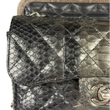 Chanel Black Python Leather Kiss-Lock Flap Bag 2015