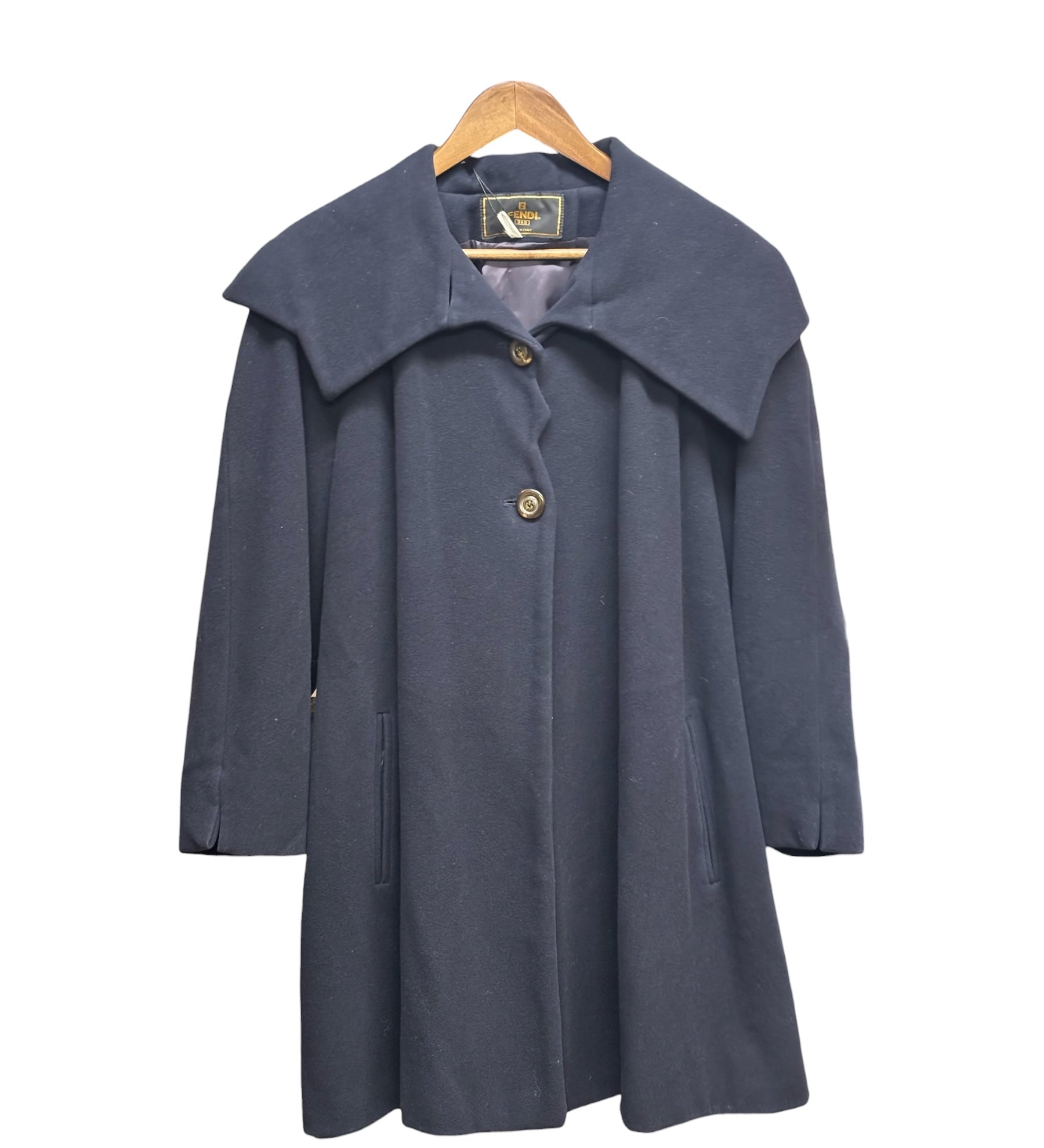 Vintage Fendi 365 Wool Trench Coat Navy