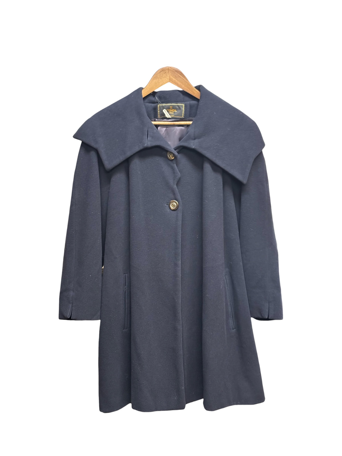 Vintage Fendi 365 Wool Trench Coat Navy
