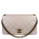 Chanel Light Lilac Calfskin Leather Quilted Flap Chain Bag