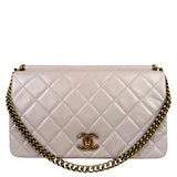 Chanel Light Lilac Calfskin Leather Quilted Flap Chain Bag