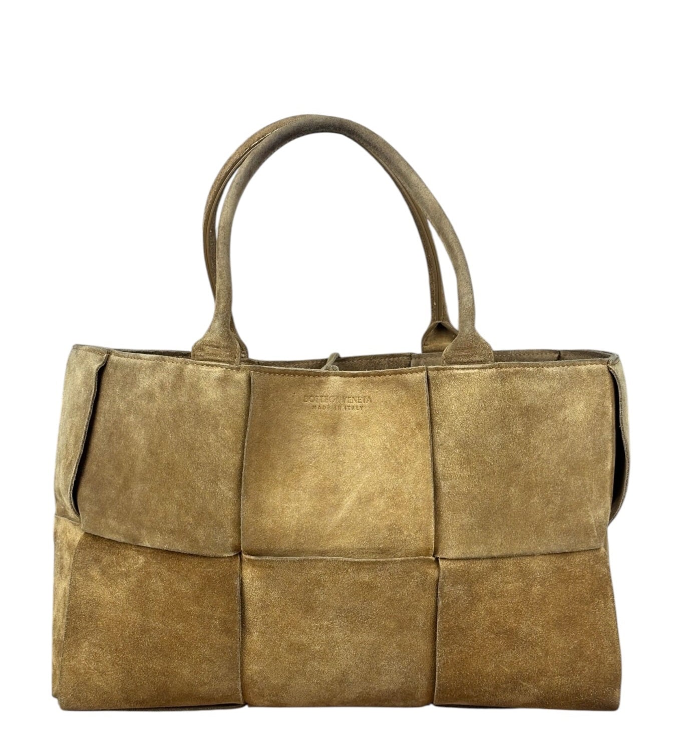 Bottega Veneta Brown Suede Maxi Intrecciato Arco Tote