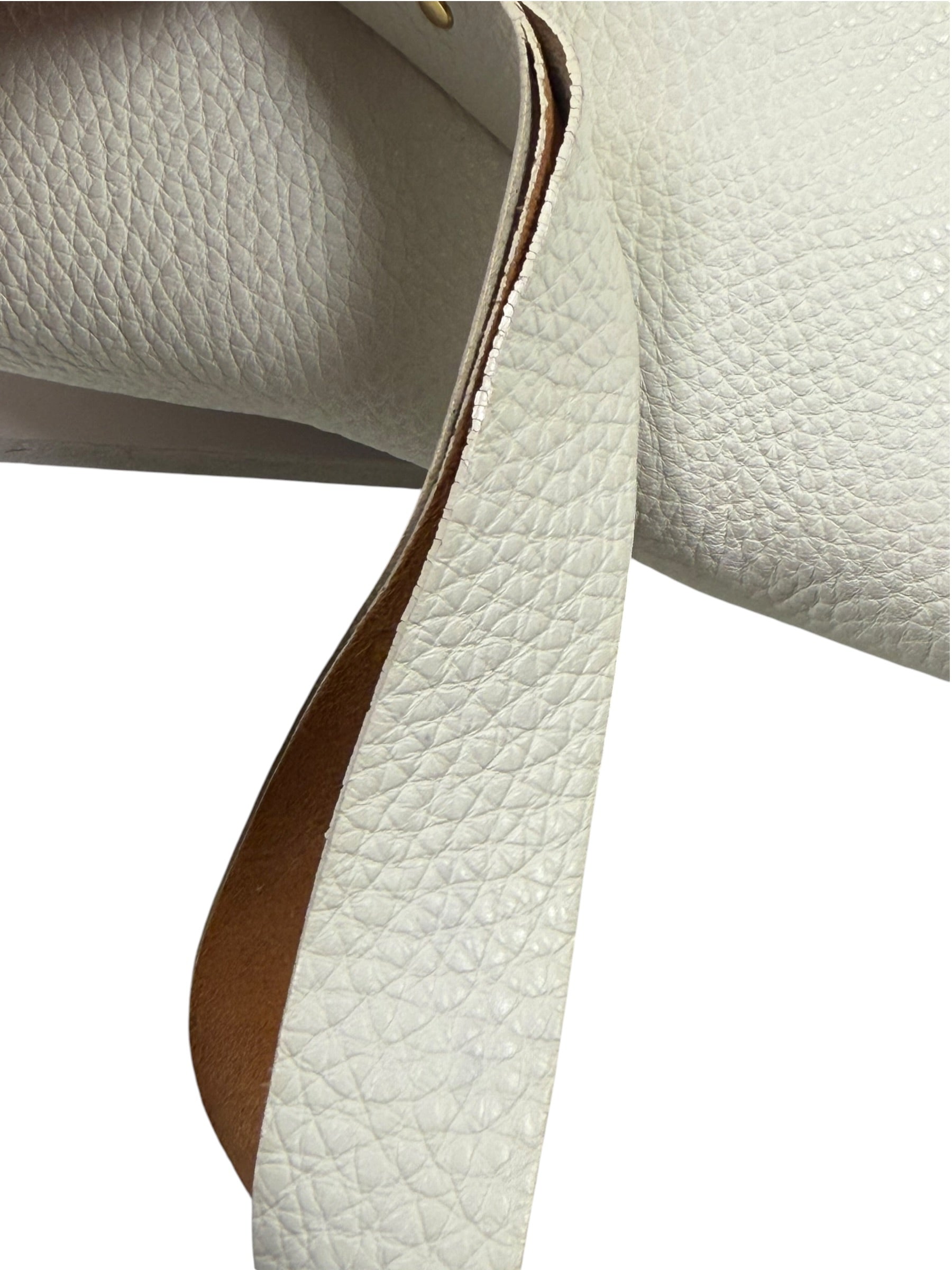Celine White Grained Leather Studded Poultbot Shoulder Bag