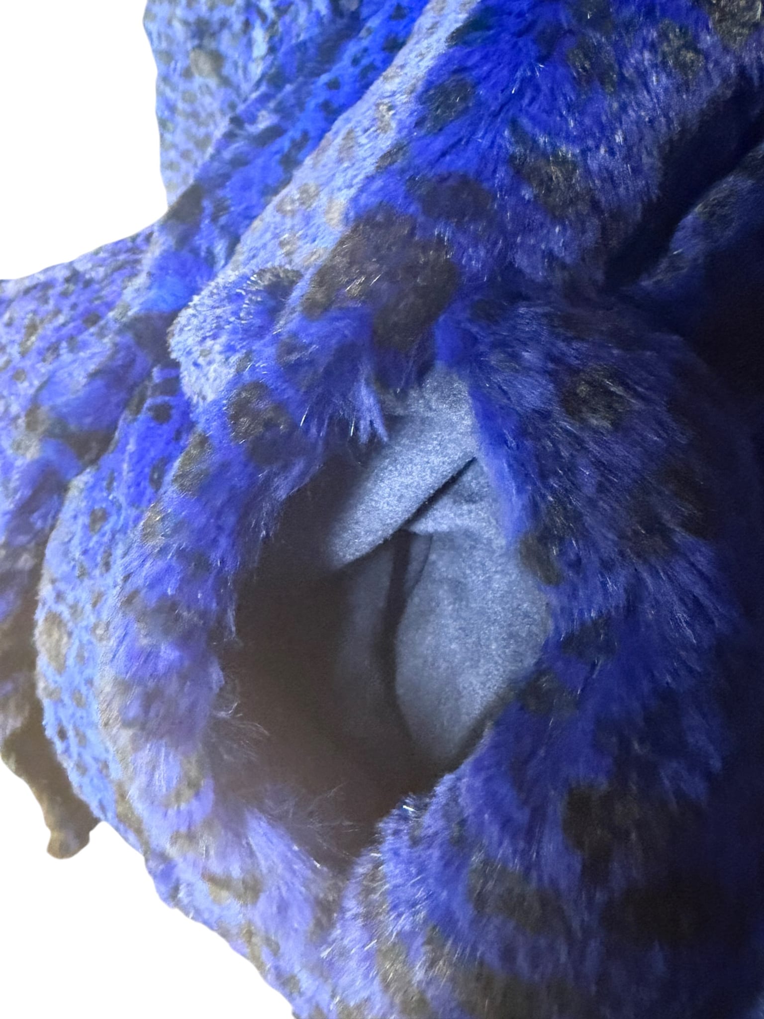 Vintage Blue/Black Dyed Spotted Fox Fur Coat