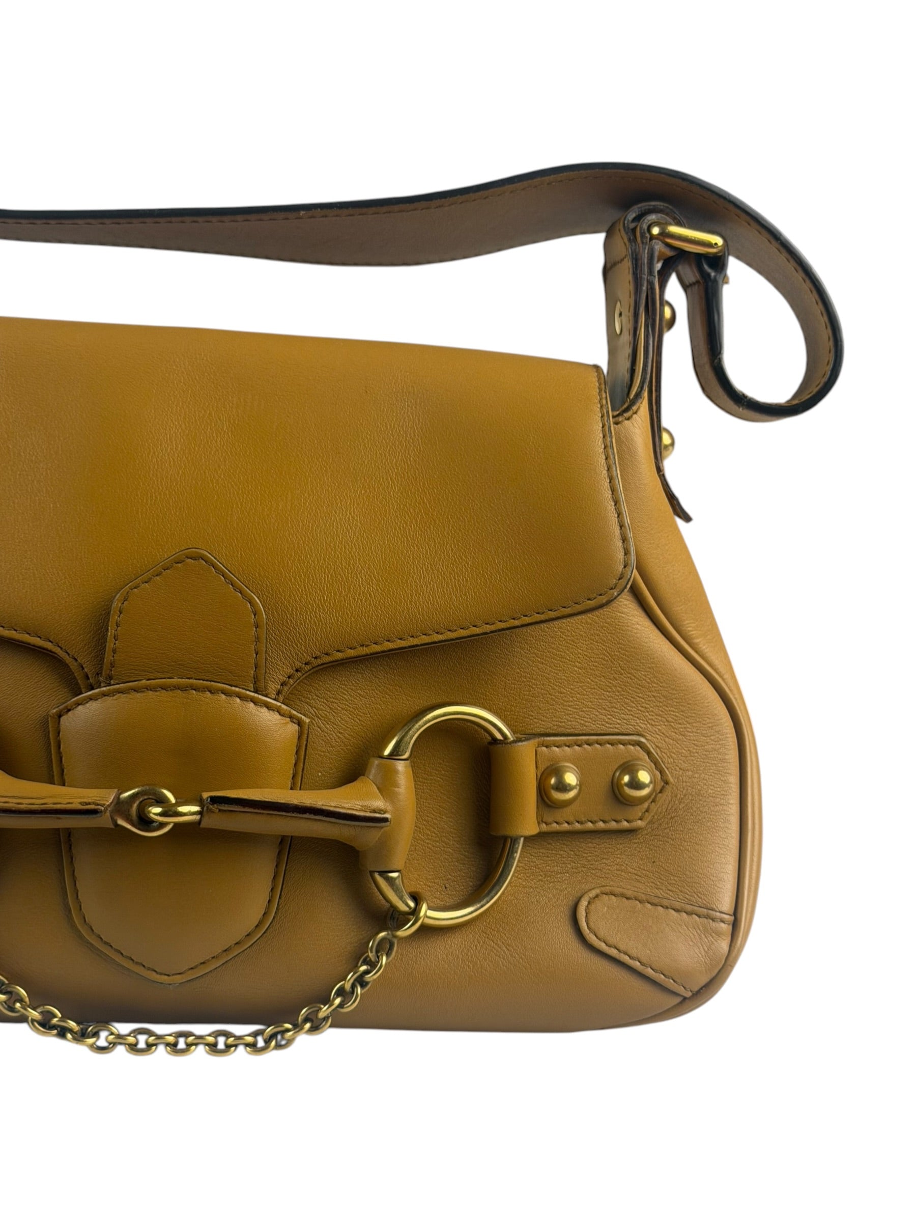 Gucci Vintage Camel Horsebit Shoulder Bag