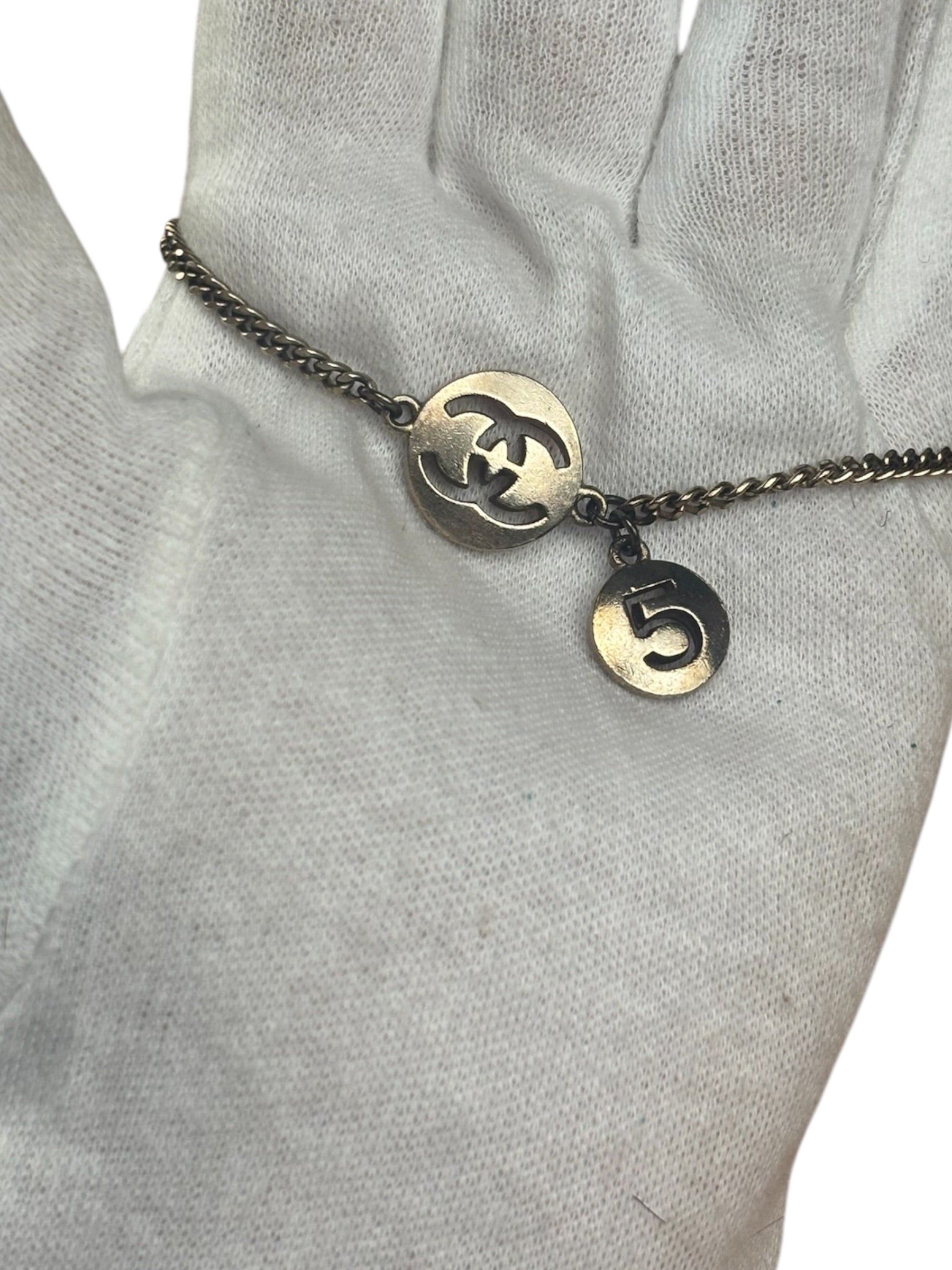 Chanel Vintage Double Medallion Charm Bracelet