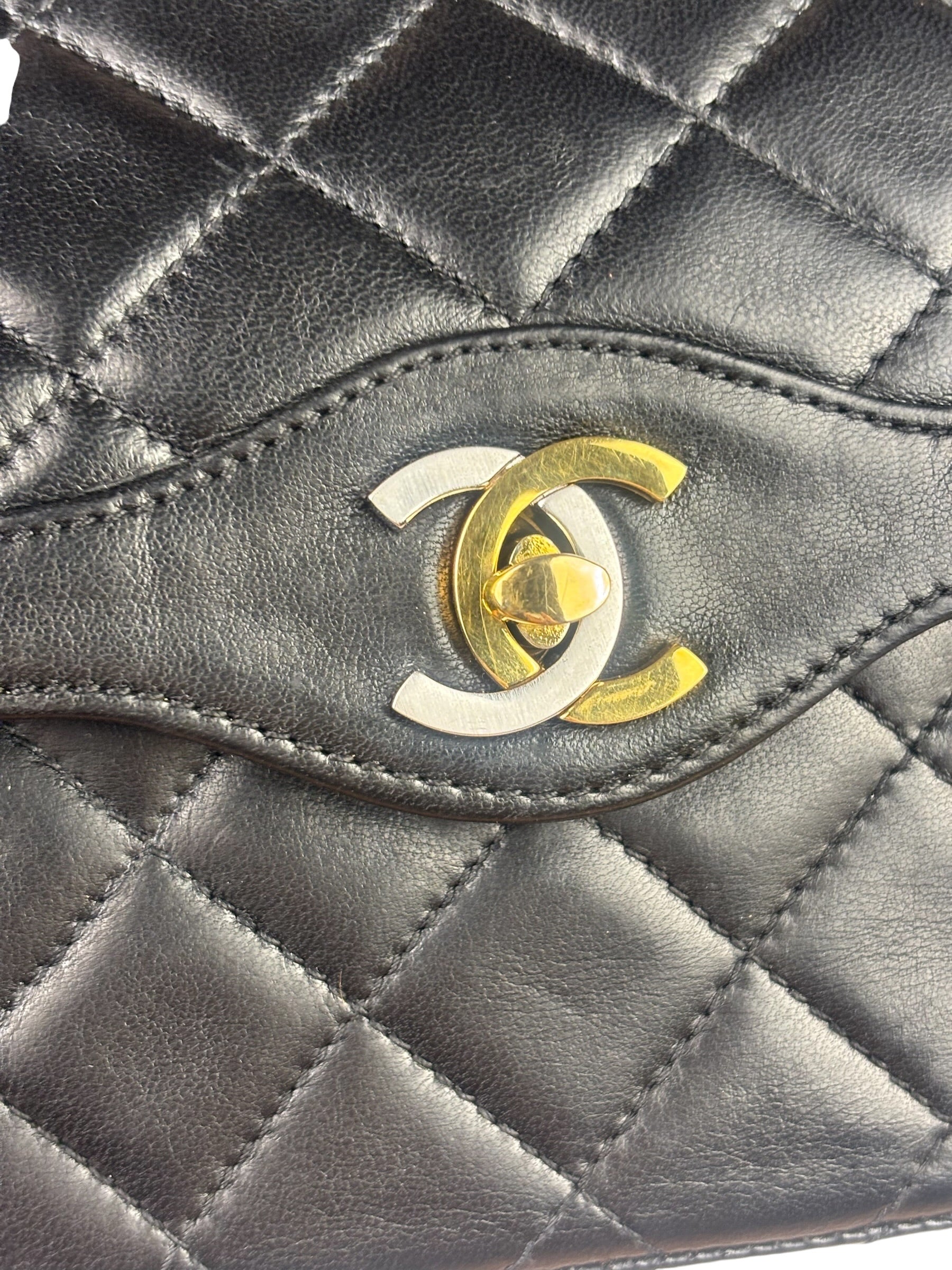 Chanel Black Quilted Leather Double Flap Small Bag