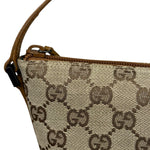 Gucci Brown Leather Trim GG Boat Pochette