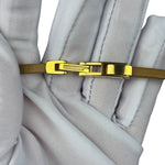 Gucci 6100L Champagne Dial Brown Leather Wrap Strap