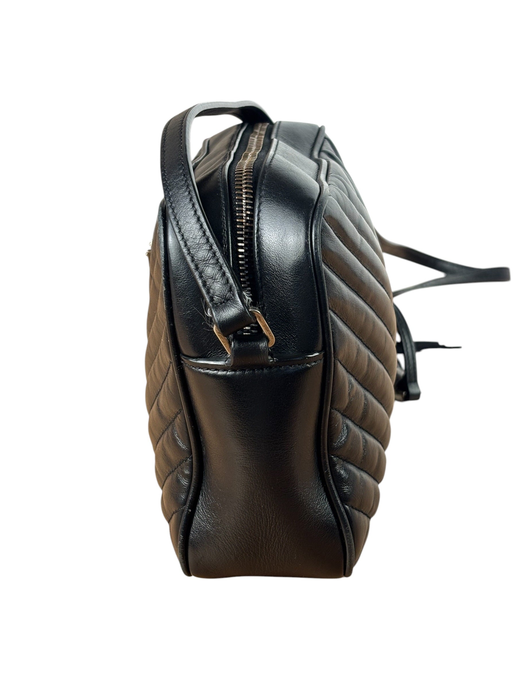 Yves Saint Laurent Black Leather Lou Camera Bag
