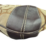 Coach Brown Leather Trim Signature Ergo Hobo Bag
