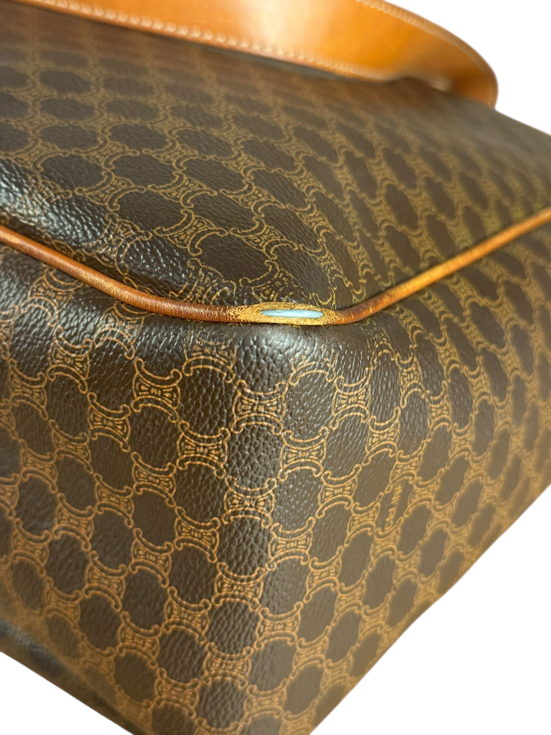 Celine Vintage Macadam Canvas Shoulder Tote