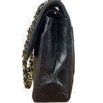 Chanel Black Quilted Two-Toned CC Double Flap Bag 90s