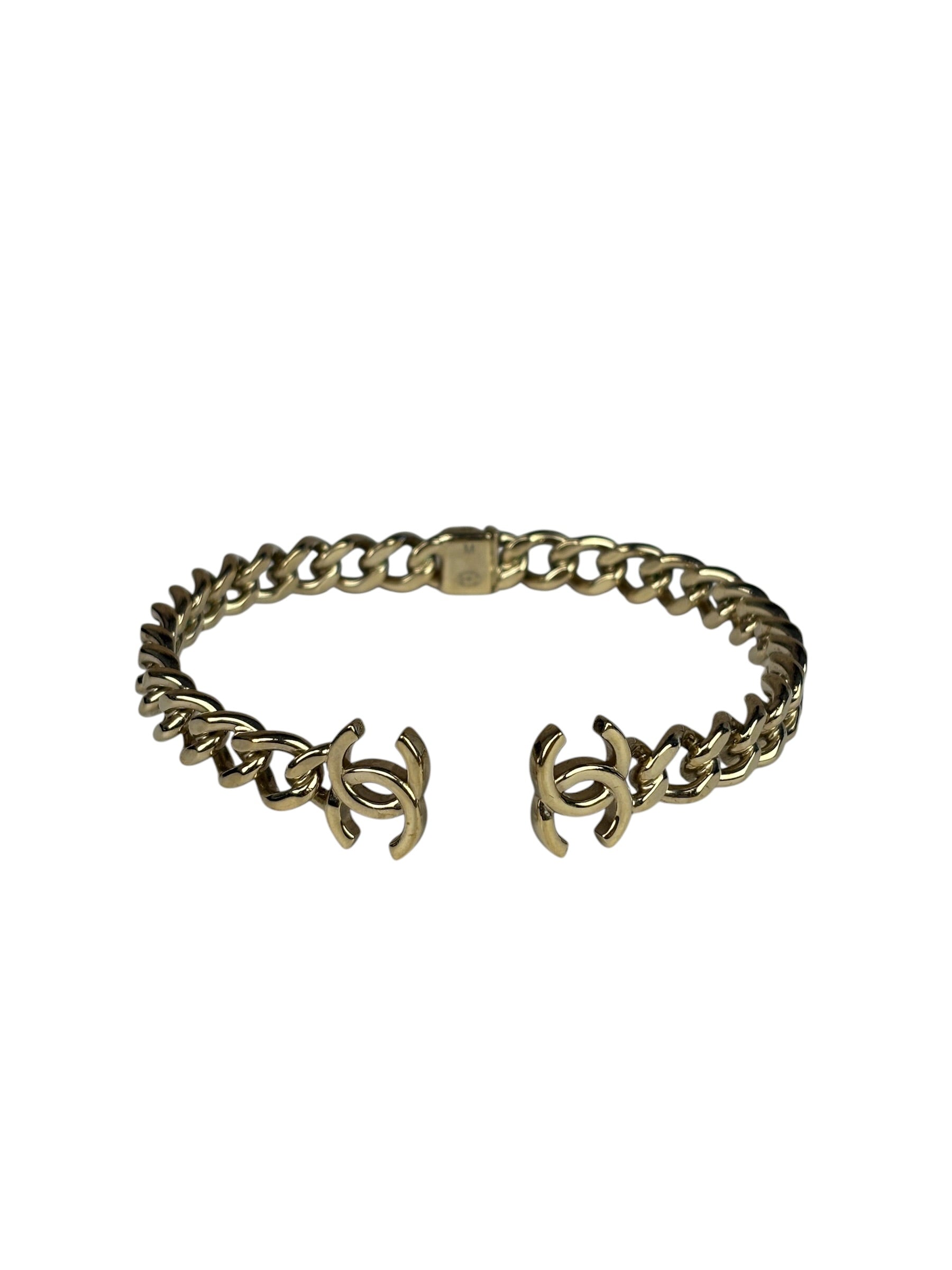 Chanel Gold Chain-Link Choker Necklace