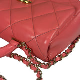 Chanel Pink Quilted Lambskin Two-Way Bag 2021