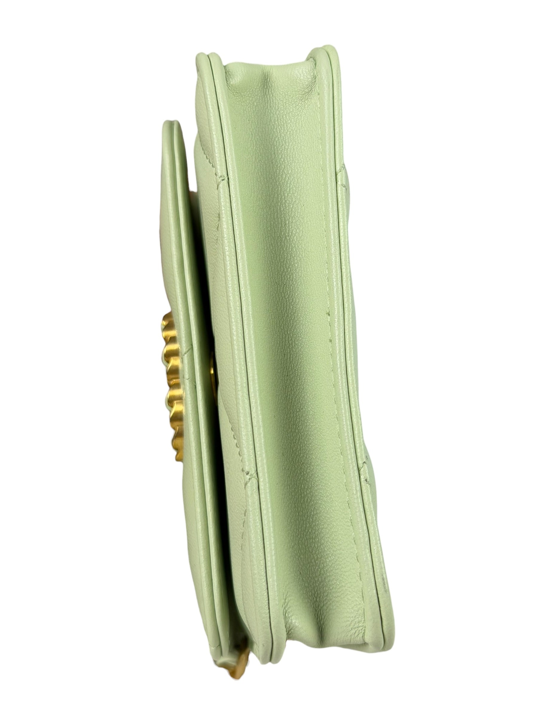 Chanel Green Quilted Leather 19 Flap Chain Card Holder 2021