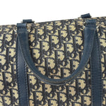 Christian Dior Vintage Navy Leather Trim Trotter Boston Bag