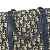 Christian Dior Vintage Navy Leather Trim Trotter Boston Bag