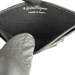 Salvatore Ferragamo Black Leather Card Holder