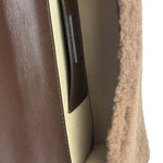 Jacquemus Brown Leather Trim  Le Bambidou Shearling Shoulder Bag