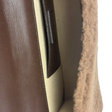 Jacquemus Brown Leather Trim  Le Bambidou Shearling Shoulder Bag