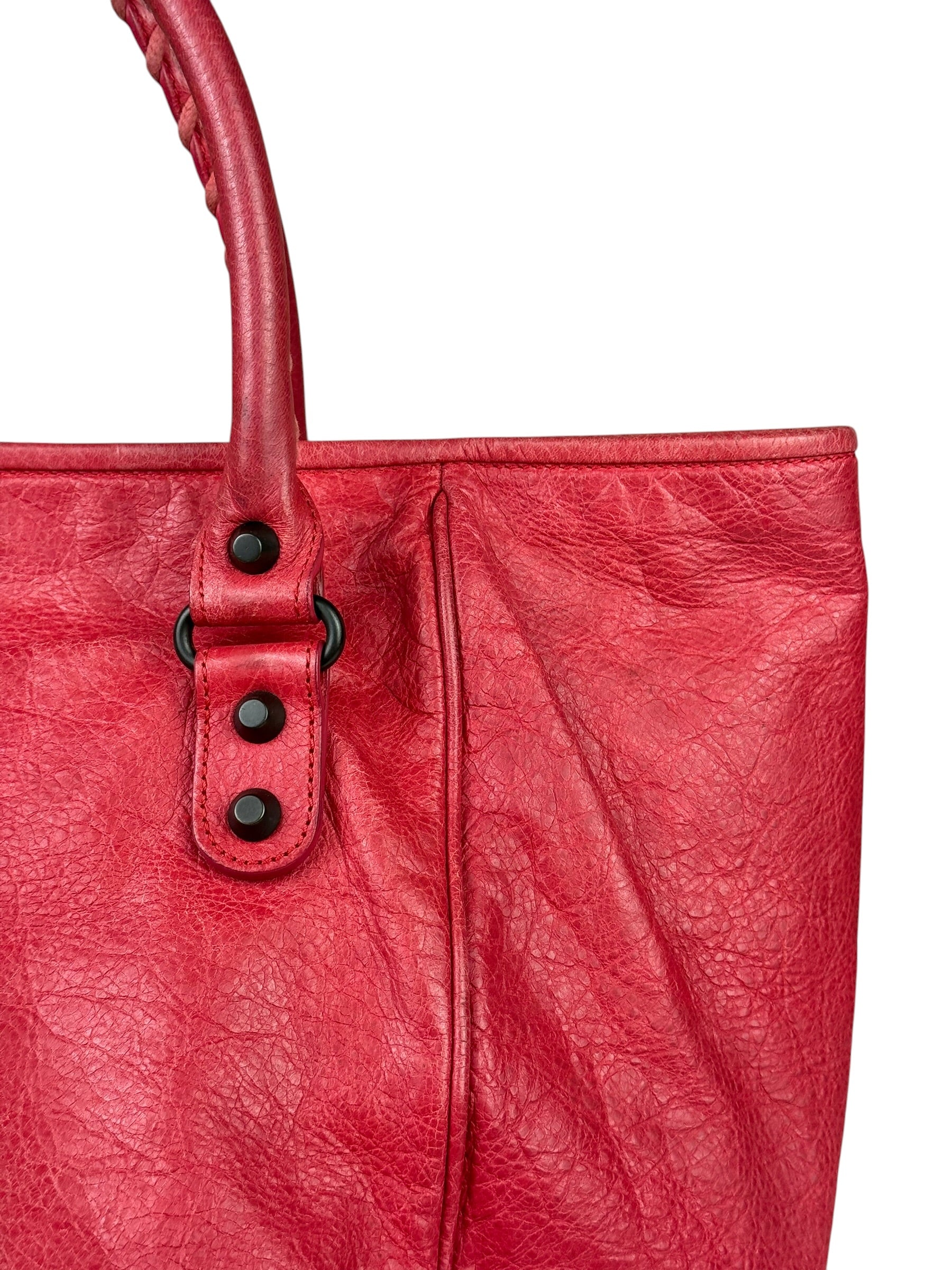 Balenciaga Red Leather Le City Tote