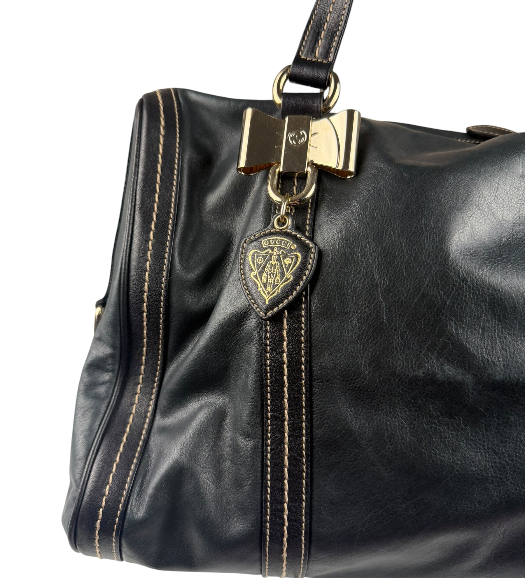 Gucci Bicolor Leather Duchessa Boston Bag