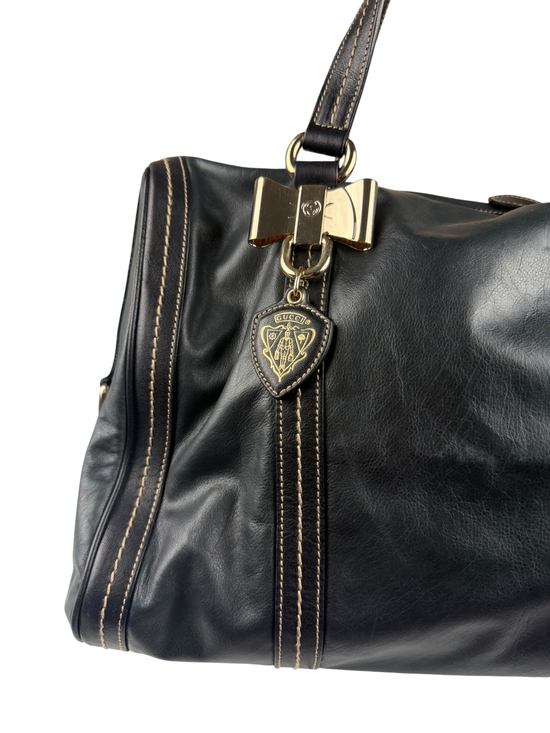 Gucci Bicolor Leather Duchessa Boston Bag