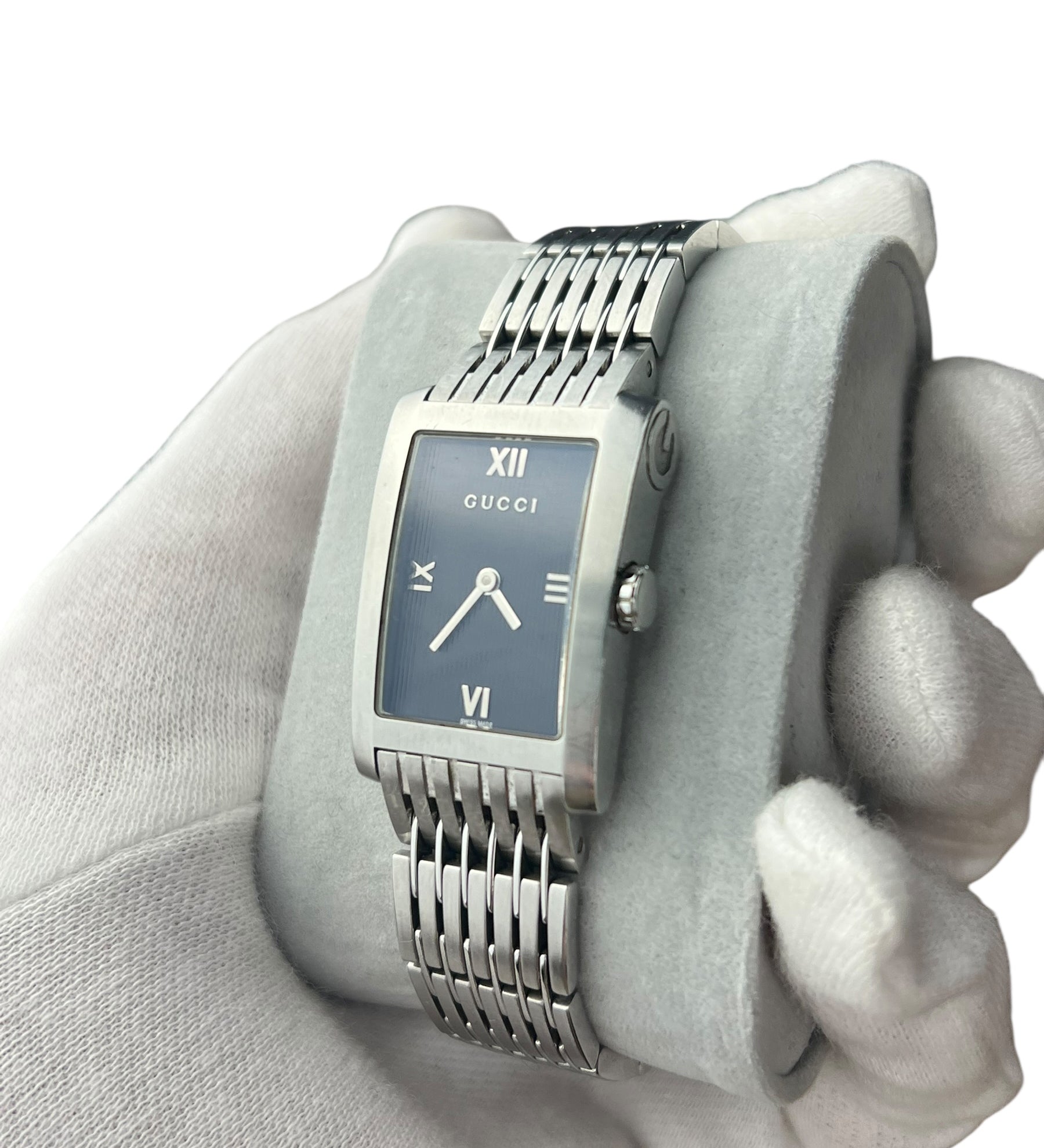 Gucci Black Tank Stainless Band