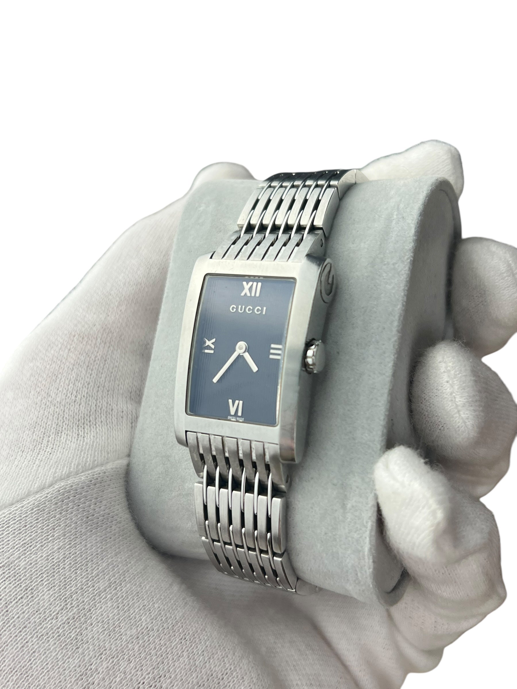 Gucci Black Tank Stainless Band