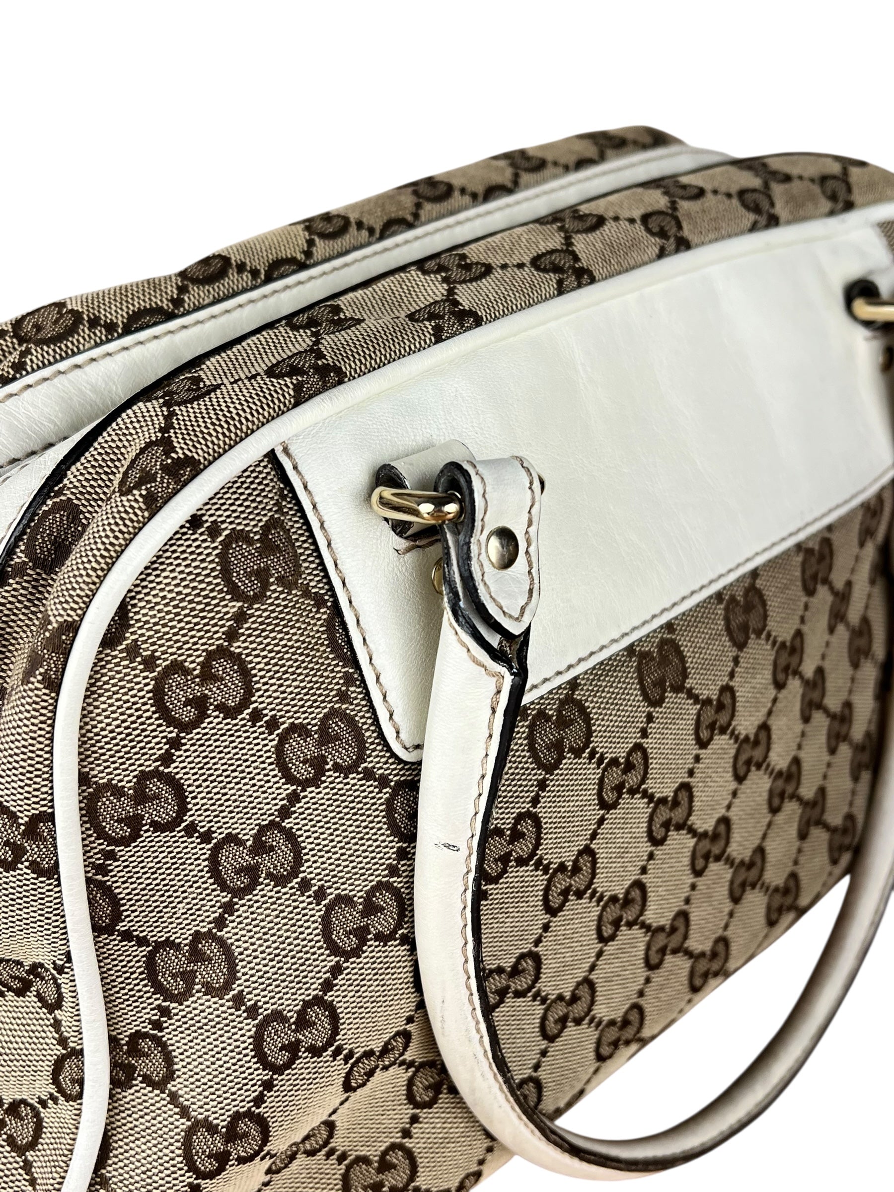 Gucci GG Canvas Trophy Boston Bag