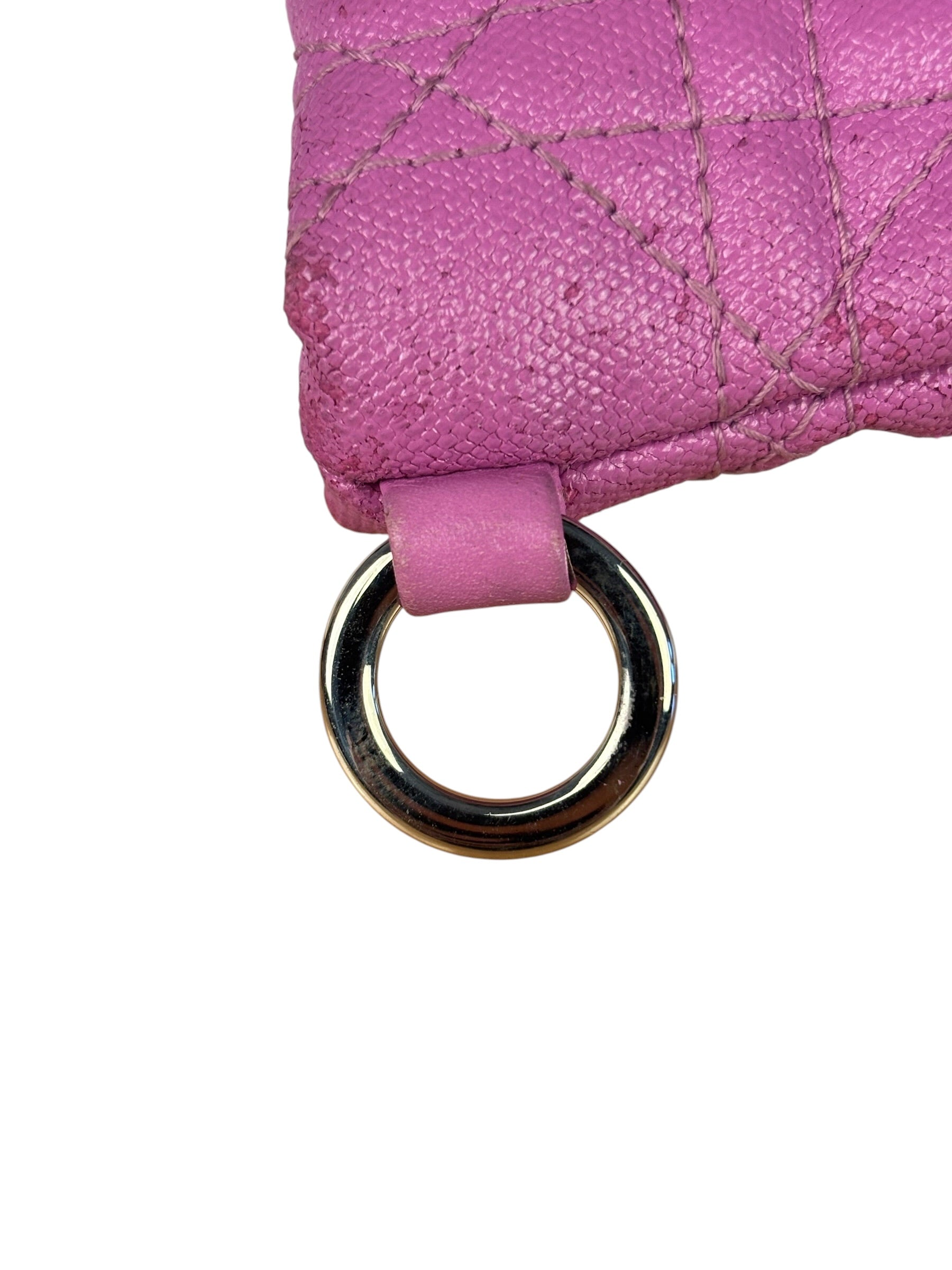 Christian Dior Fuchsia Leather  Flat Pouch
