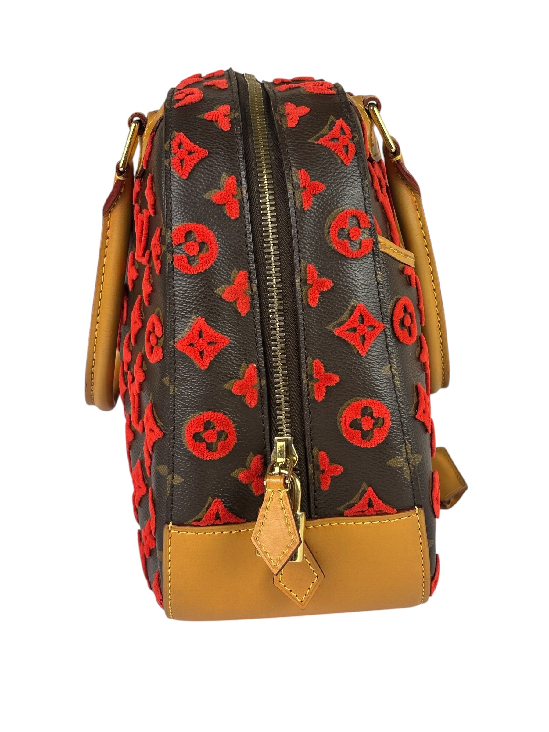 Louis Vuitton Red Tuffetage Cube Monogram Deauville