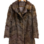 Vintage Mixed Brown Mink Fur Mid Length Coat