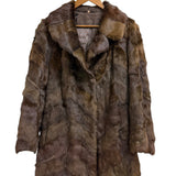 Vintage Mixed Brown Mink Fur Mid Length Coat