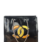 Chanel Black Patent Leather Quilted Lipstick Tote 2011