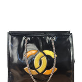 Chanel Black Patent Leather Quilted Lipstick Tote 2011