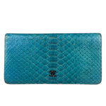 Chanel Turquoise Blue Python Long Wallet 2014