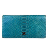 Chanel Turquoise Blue Python Long Wallet 2014