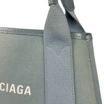 Balenciaga Light Blue Leather Trim Cabas XS Tote Bag