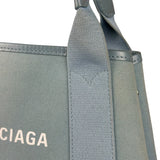 Balenciaga Light Blue Leather Trim Cabas XS Tote Bag